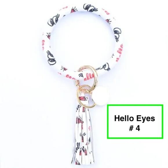 Bracelet Keychain Ring w/Tassel #5 Dalmation - Picture 8 of 12